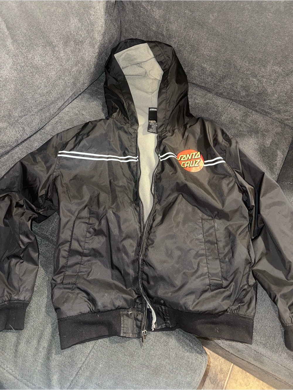 Santa Cruz Black Jacket with Red and Yellow Logo